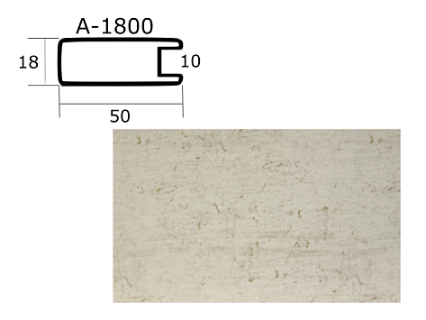 Рамочный профиль А-1800  паз 10мм 50х18х2800, золото crema bella новый, Absolut