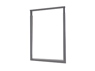 Опора барная П-образная регулируемая, 30х60, 840-870x595, алюминий матовый (RAL9006)