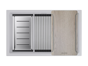 Мойка Paulmark гранит LUMI-MULTI SINK 74 UNI, серый металлик, 740х450мм