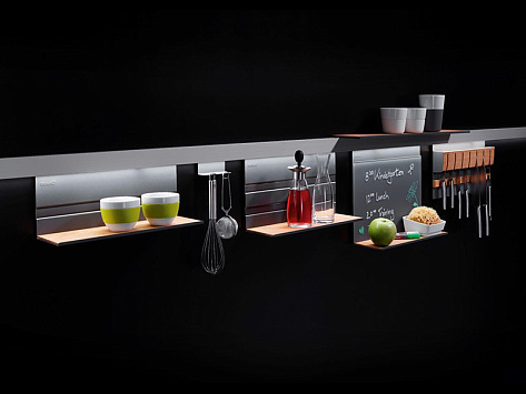 Крючок 6 шт на рейлинг Линеро Мозаик, 85x45x40, антрацит, Art. 89239844, Kessebohmer