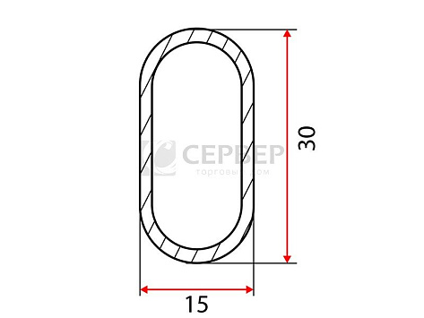 Труба 30х15x3000х0,7мм, хром