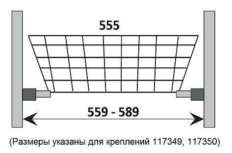 Dorwell корзина сетчатая в модуль 600мм, серый металлик, 555x470x160мм