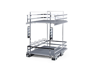 Выдвижная корзина 400 мм на направляющих с доводчиком QUADRA KR28/1/3/400, хром, Boyard