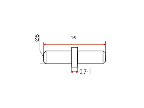 Полкодержатель дупло 5/5х16мм, цинк, пакет 100 шт.