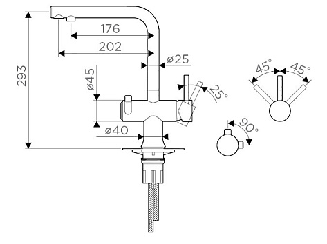 Смеситель Omoikiri Hotaru-IN-WH, с питьевой водой, нержавеющая сталь/белый