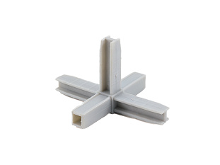 Уголок сборочный 5d с отверстием и резьбой M8, серый металлик, Алюмформ