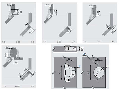 Петля MASTER 45* с доводчиком, Clip-On, 48AX Art. 10100452Y, Samet