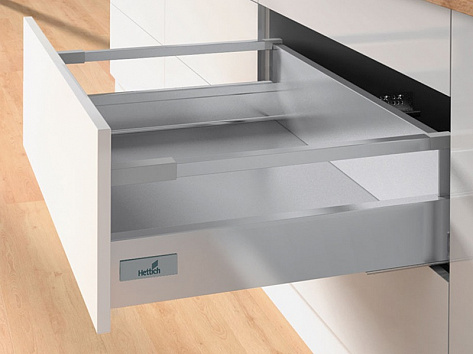 Комплект ящика InnoTech Atira 144х520 серый, с релингом, полн. выдв., Push to Open. Art. 9242936, Hettich