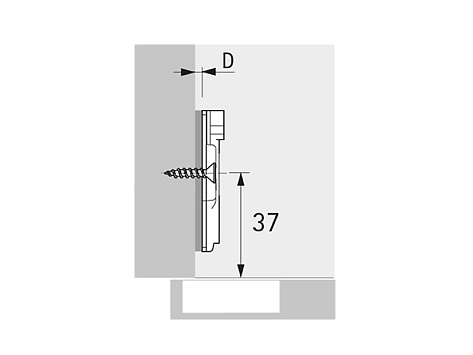 Монтажная планка для петли Sensys/Intermat H=1,5, без винтов Art. 9071576, Hettich