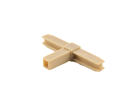 Уголок сборочный 3d прямой с отверстием и резьбой M8, золото, Алюмформ