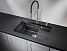 Мойка кухонная Granula KS-7303U, 730х450х195мм,Шварц, искусственный камень, в комплекте