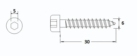 Шуруп 6*30 под ключ шестигранник