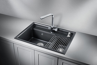 Мойка кухонная Granula KS-7302, 730х510х245мм, шварц , искусственный камень