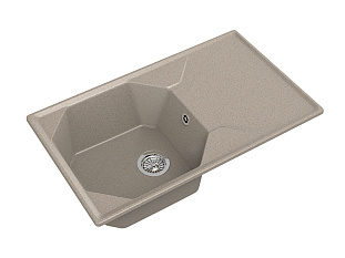 Мойка кухонная Granfest GF - U-840L, 840х500x200мм, песочный, искусственный камень, в комплекте