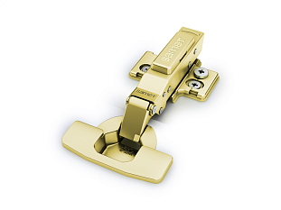 Петля MASTER GOLD накладная 110* с доводчиком, Clip-On, 48AX , с планкой 3D H=5 крепл. еврошурупом и заглушками, комп-т 2 шт.Art. 1014402041251, Samet