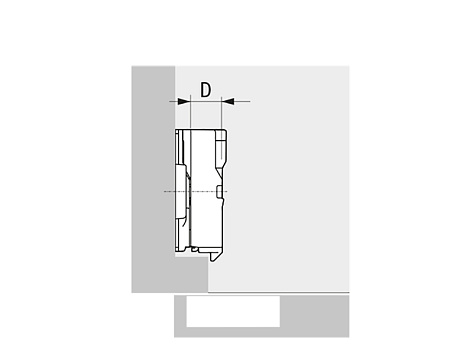 Параллельный адаптер  для Sensys/Intermat, дистанция 8 мм, цинковое литье Art. 9072537, Hettich