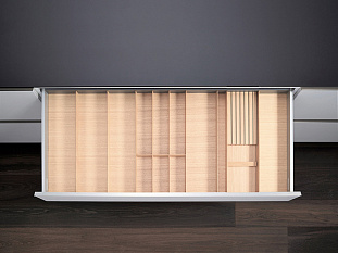 Лоток для ящика ФайнЛайн 1000 - 1200 мм/500 мм + держатель для ножей, ясень светлый, ROCKENHAUSEN, Art. 2373830378, Kessebohmer