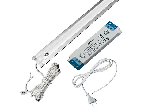 Комплект врезн. профиля 0,7 м с LED лентой/холодный свет/блок пит/сенсор-выкл/сет.шнур