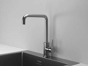Смеситель Granula 7110, СТАЛЬ САТИН, Kitchen Space,латунь
