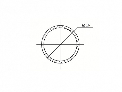 Штанга для рейлинга d=16х1000х1.2мм, хром