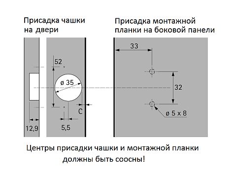 Петля быстрого монтажа Sensys 8639I TH 52 для фальшпанели 90*, с демпфером Art. 9088021, Hettich