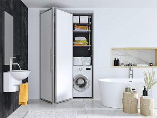 ARISTO 4в1 Складная левая дверь в проём L<1200 H<2700, серебро матовое