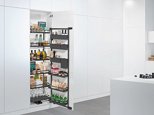 Юбокс №3 Тандем II 600 мм, высота 1700 мм, Арена СТИЛЬ, 6 полок + 1 Юбокс, антрацит, цвет дна антрацит, Art. 2376639846, Kessebohmer