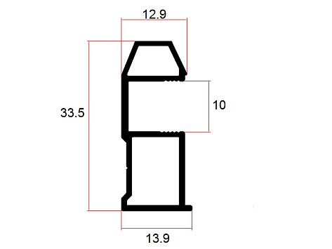 Ручка-профиль асимметричная SLIM трапеция, белый глянец 2700, Dorwell