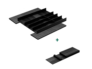 Лоток для ящика ФайнЛайн, 500 - 600 мм/500 мм + держатель для ножей, ясень черный, ROCKENHAUSEN, Art. 2373780368, Kessebohmer