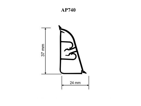Плинтус AP740/AP850 Лунный металл 1224 / Thermoplast