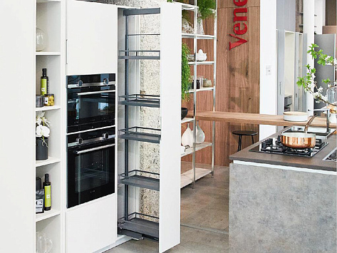 Диспенса 90° ЧВ 400 мм, высота 1600-2000 мм, Арена СТИЛЬ, 5 полок, антрацит, цвет дна антрацит, Art. 2611669846, Kessebohmer