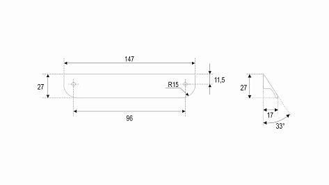 Ручка мебельная, накладная TICK RS156SG.3/96, 96 мм, сатиновое золото, Boyard