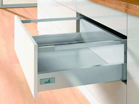 Комплект ящика InnoTech Atira 176х470 серый, с релингом, полн. выдв., Silent System, Art.9228913, Hettich