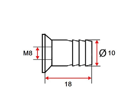 Футорка металлическая М8, 10х18 мм, забивная (к опоре 125604)