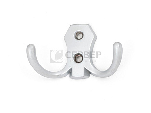Крючок мебельный K203SC, двухрожковый, матовый хром, Китай