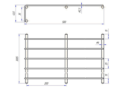 Полка сетчатая 500х2500мм,черный муар
