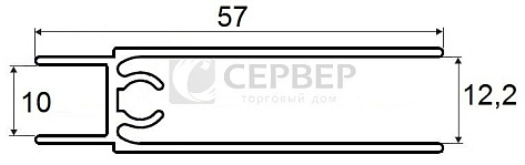 Профиль горизонтальный нижний белый глянец 5900 мм