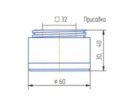 Опора Рондо альто, регулируемая D60, H30+10, круглая, пластиковая, матовый хром