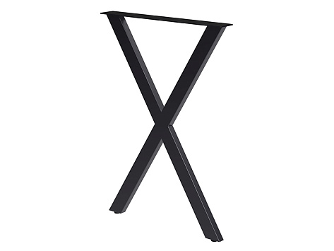 Опора барная X-образная, 30х60, 840x595+5мм, усиленная, черный матовый (RAL9004)