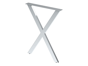 Опора барная X-образная, 30х60, 870x595+5мм, усиленная, хром (краска)