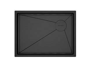 Мойка Paulmark NEXT-SKEW 58 UNI, PM885844-GM, 580х440мм, вороненая сталь 1,2мм (монтаж - универсальный), в комплекте
