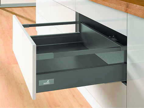 Комплект ящика InnoTech Atira 144х350 антрацит, с релингом, полн. выдв., Silent System, Art. 9234549, Hettich