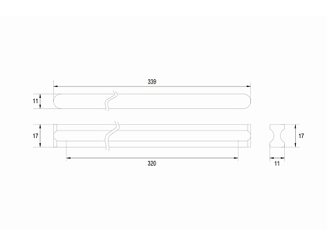 Ручка мебельная, накладная ВОЛНА RS065W.4/320, 320 мм, белый, Boyard