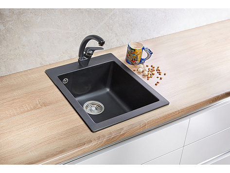 Мойка кухонная Granula 4201, 415х490х195мм, ПЕСОК, искусственный камень, в комплекте