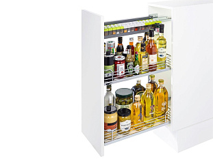 Комфорт II  200 мм, правый, высота 654 мм, Арена КЛАССИК, 2 полки, титан, цвет дна серый, Art. 2377160102, Kessebohmer