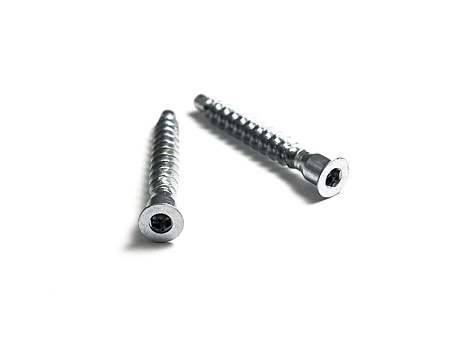 Стяжка саморезная 7х50 шестигранник, с глубоким дуплом под универсальную заглушку, оцинкованная пакет 100 шт.