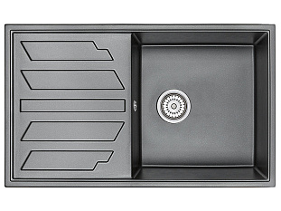 Мойка кухонная Granula 8601, 860х500х200мм, ШВАРЦ, искусственный камень, в комплекте