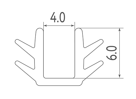 Aristo Уплотнитель П-образный, 4 мм, ёлочка чёрный (100 м), AA0084.VM100.BK000.RK