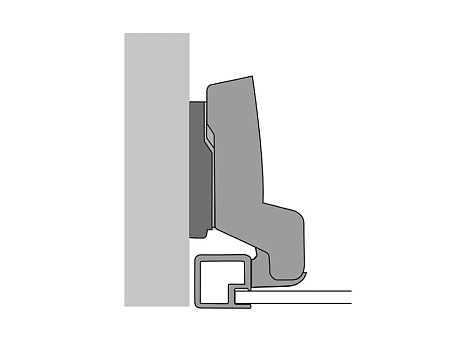 Петля для узкого алюминиевого профиля Sensys 8638i Alu TA32 вкладная 95*, с демпфером, с шурупами Art. 9072526, Hettich