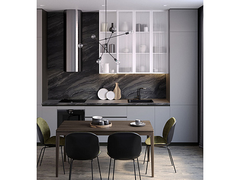 Столешница 3000х600х40 Azurita black 8111/Pt  (1п/5), e2, Slotex